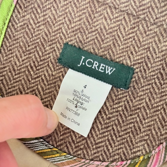 J.Crew Brown Herringbone Wool Blend Blazer - Size 4 - Picture 6 of 13